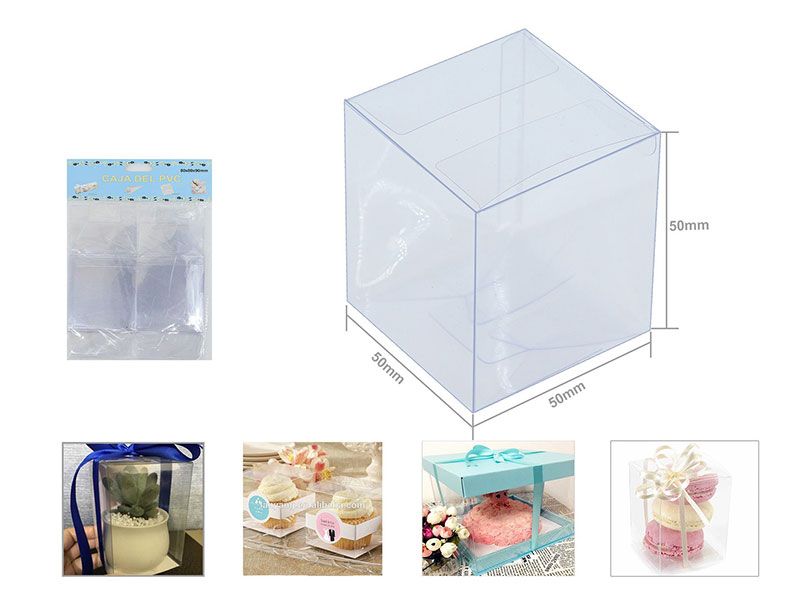 Set de 6 Cajas transparente de 50x50x50 mm para pañuelos, plantas,regalos,comida