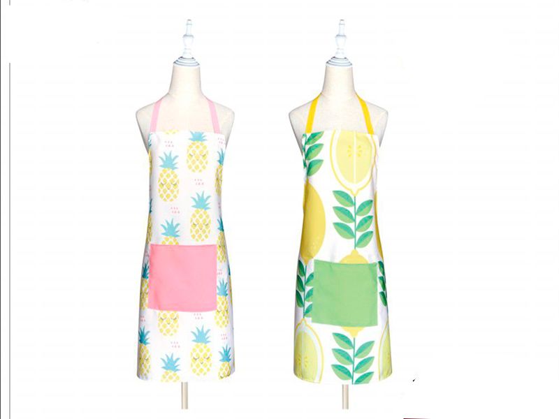 Delantal de cocina poliéster piñas y limones 60x70 cm