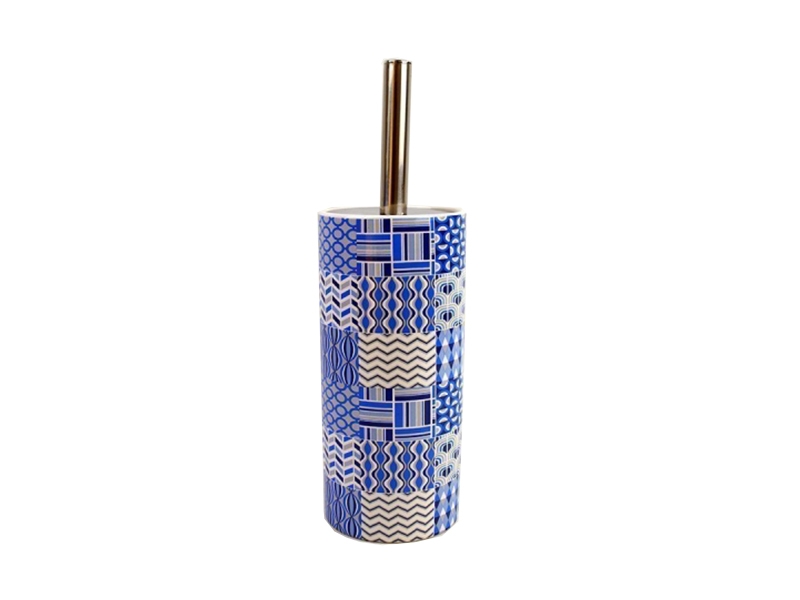 Escobilla de cerámica con motivo decorativo de azulejos con diseño en  zigzag azul