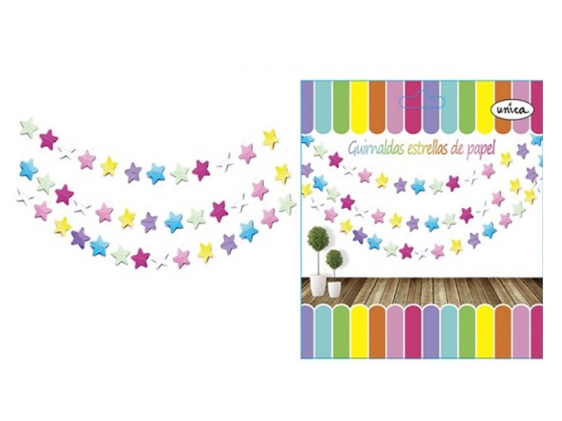 GUIRNALDAS de papel estrella 28 pc