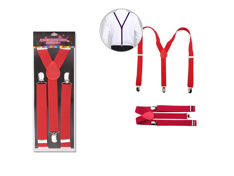 Tirante para pantalón color rojo de 90 cm